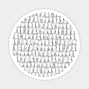 Cats pattern - white and black Magnet